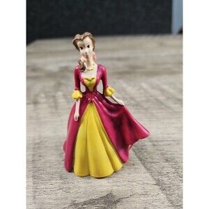 Disney Princess Belle Beauty Beast figure Cake Topper Toy Red & Yellow Dress